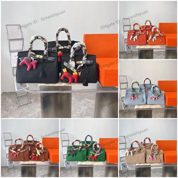 

wholesale brand designer birkin bag lychee pattern handbag large capacity ladies wallet classic fashion shoulder bag with silk scarf 3 sizes
