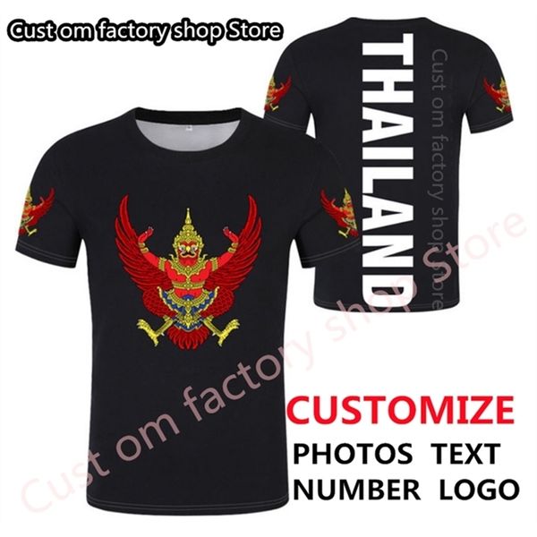 Camiseta da Tailândia DIY Free personalizado Número de nome THA THRIGHT NATION BLAND TH THAI Country College P O Print Text Clothing 220620