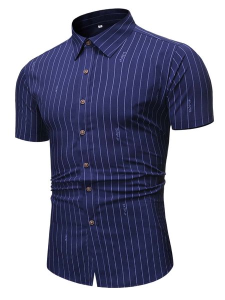 

men striped & letter graphic button front shirt p2mc#, White;black