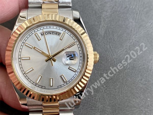 

men watch zr factory silver dial sapphire 40mm asia 2813 movement business automatic machine stainless steel mens sport wristwatch, Slivery;brown
