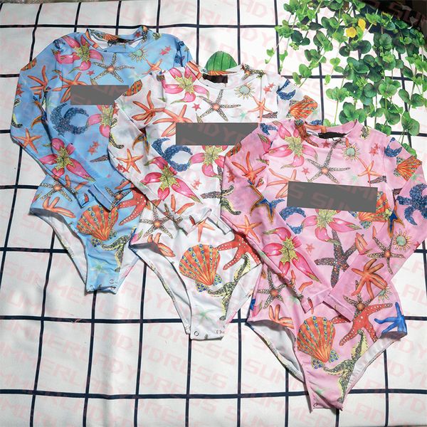 

quick dry mesh swimwear long sleeve one piece swimsuit holiday printed surfing swimwear high neck bathing suit, White;black