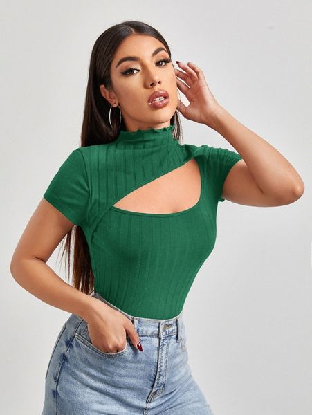 

cutout detail solid tee l3p4#, White
