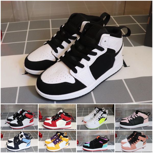 

j1 discount jordns kids shoes 1s basketball children boy girl 1 3 bred black red white sneakers chaussures zapatos