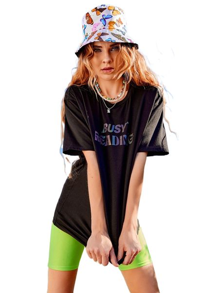 

x eva alradaideh drop shoulder reflective slogan graphic tee x3kq#, White