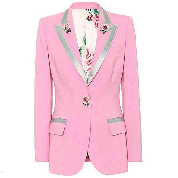 

women's suits & blazers fashion rose button small suit coat women's wear, White;black