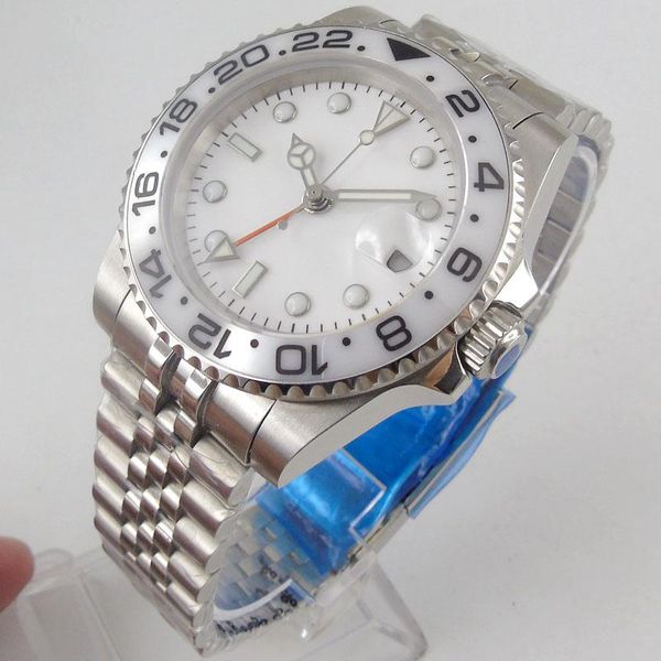 Armbanduhren 40 mm automatische mechanische Herrenuhren GMT-Uhr Saphir-Edelstahl-Keramiklünette Jubilee-Armband
