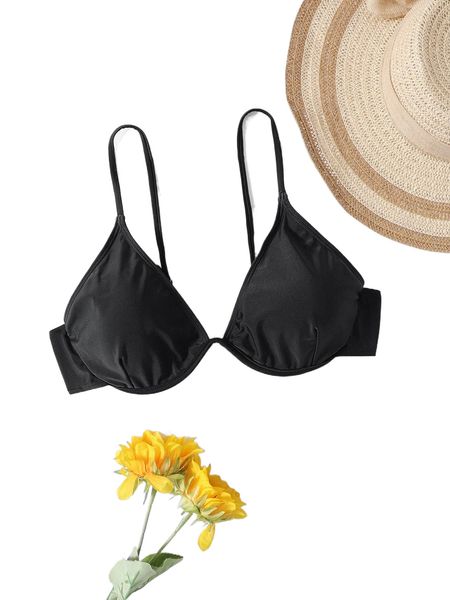 

plus underwire push up bikini n2h6#, Black