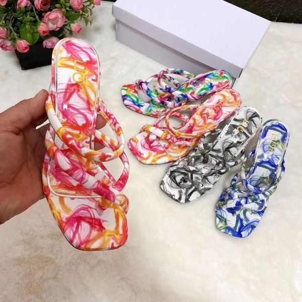 

2022 new lady's fashion flower short heel sandals girls casual summer holiday beach nice heels shoe women outdoor strap slides night cl, Black