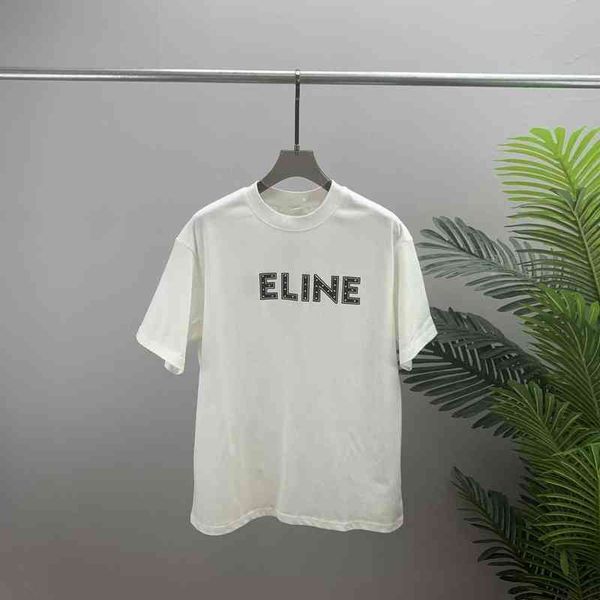 

spring new bead casual neck t-shirt for men women loose versatile, White;black