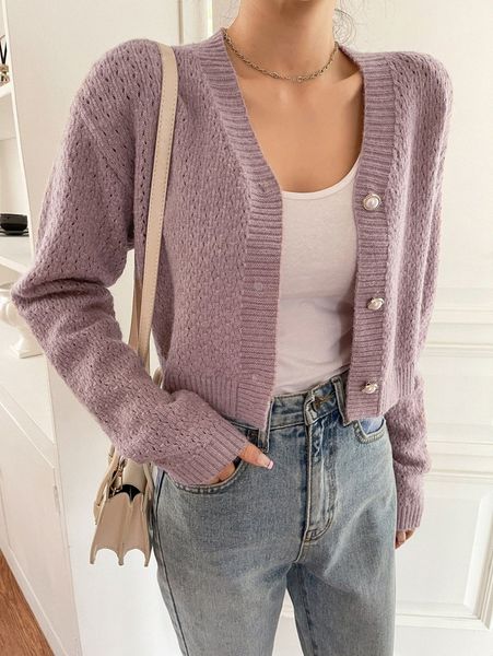 

dazy drop shoulder cable knit cardigan 16cx#, White;black