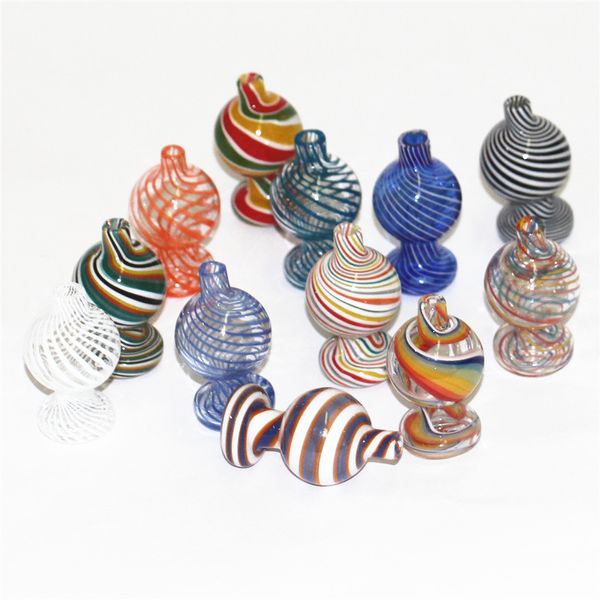 Acessórios de fumar Stripe Bubble Bubble Carb Caps com Cores Cap Terno para XL Banger Banger Nails Bongs Dab Rigs