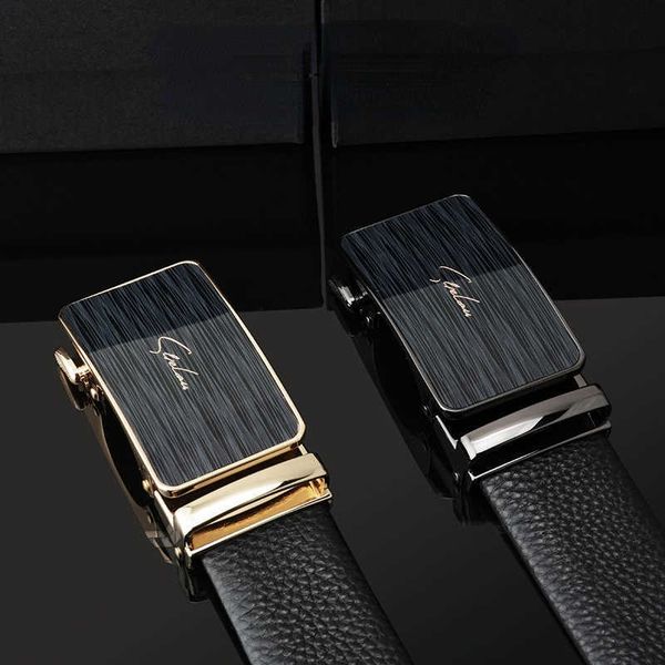 

2022 elling classic luxury men's business belts designer automatic buckle belt high grade men's pants black genuine leather waistb, Black;brown