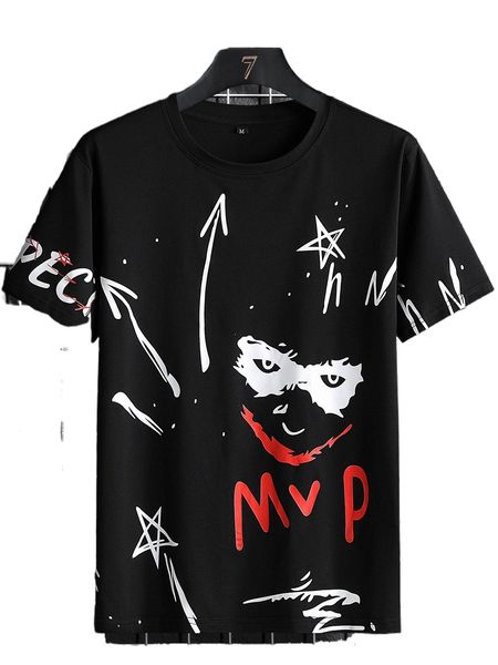 

men letter & star print tee e0v2#, White;black
