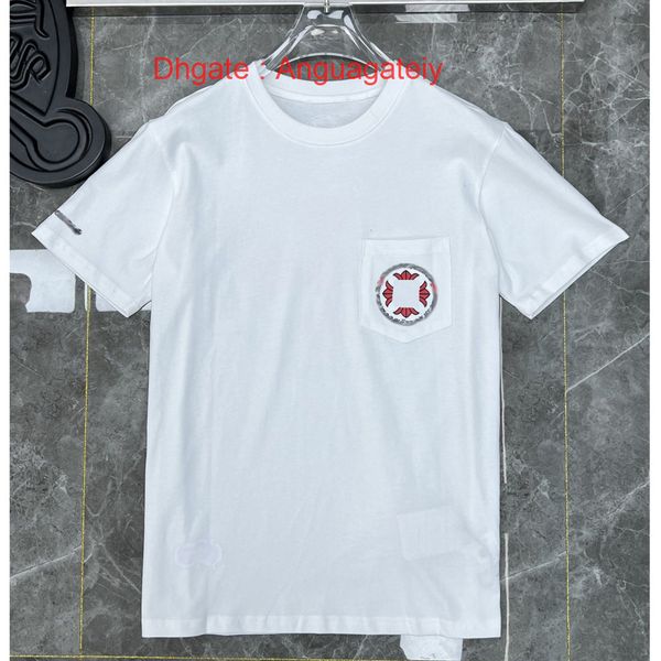 

brand mens summer t shirts horseshoe flower tees ch man classic cross t-shirts women shirt sanskrit letter designer tshirts luxury boy hip, White;black