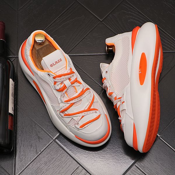 

luxury designers lace up dress wedding party shoes fashion spring breathable casual canvas sneakers round toe thick bottom leisure walking l, Black