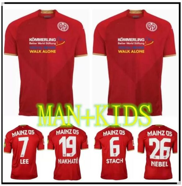 

22 23 fsv mainz 05 soccer jerseys home kids lee 7 nebel 26 burkardt 29 niakhate 19 stach 6 2022 2023 jersey football shirts kids child man t, Black;yellow