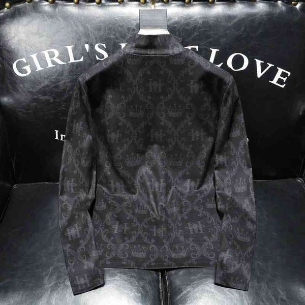 

men's luxury fashion brands menswear long t-shirt half high bottomed shirt thickened to keep warm in and, Black