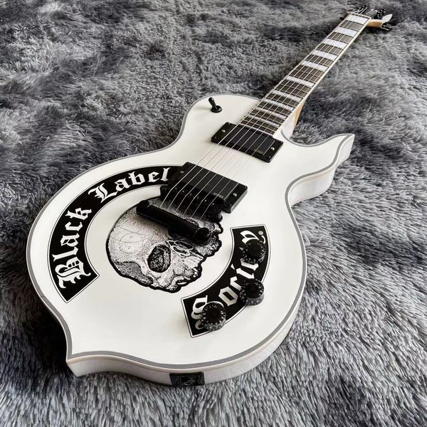 

custom irregular electric guitar wa in white accept oem