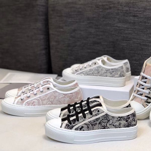 

luxurys designs women oblique walk'n sneaker multicolor embroidery lace-up sneakers platform shoes girls runner trainers with box eu40, Black