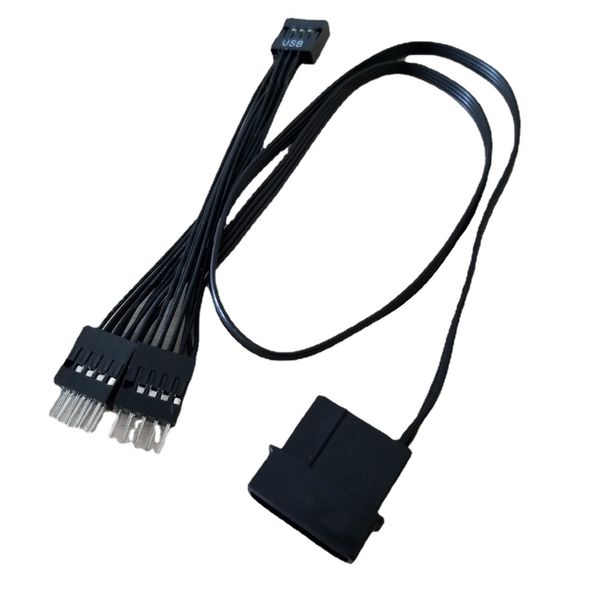 Scheda madre Mainboard USB 9Pin Dupont Prolunga dati Cavo di alimentazione Femmina a maschio Splitter Tipo Nero 50 cm + 10 cm