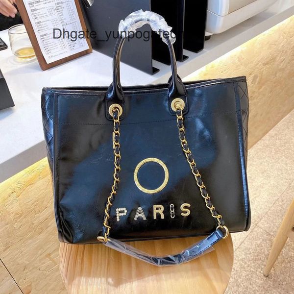 

luxury women's classic handbags beach bags designers ch metal letter badge tote evening bag small mini body leather handbag large femal