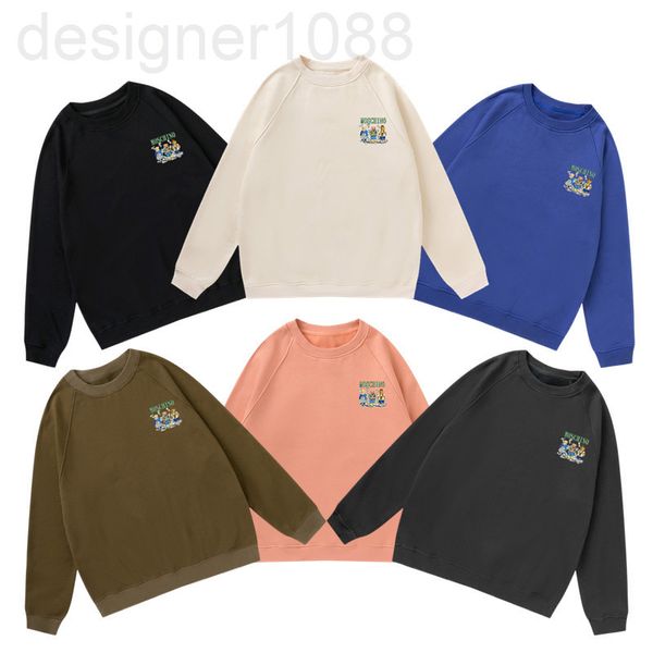 

men's hoodies & sweatshirts designer spring new loose casual letter cartoon dollar bear print round neck pullover long sleeve sweater f, Black