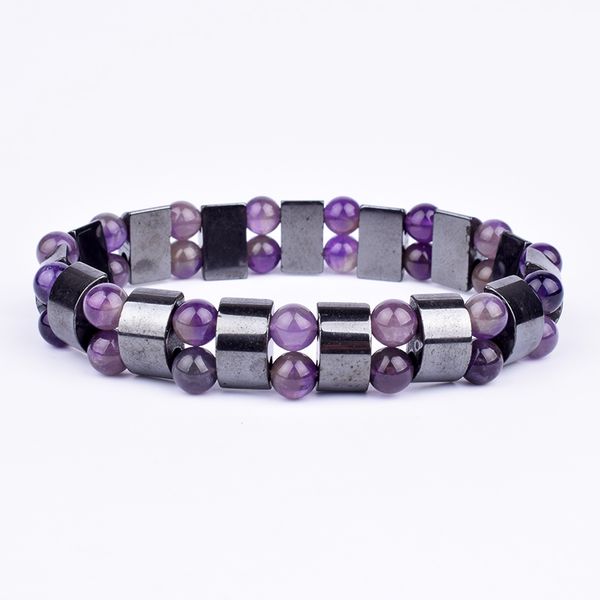 

nature hematite amethysts bracelet men women tiger eye charm energy stone bangle balance jewelry gift, Black