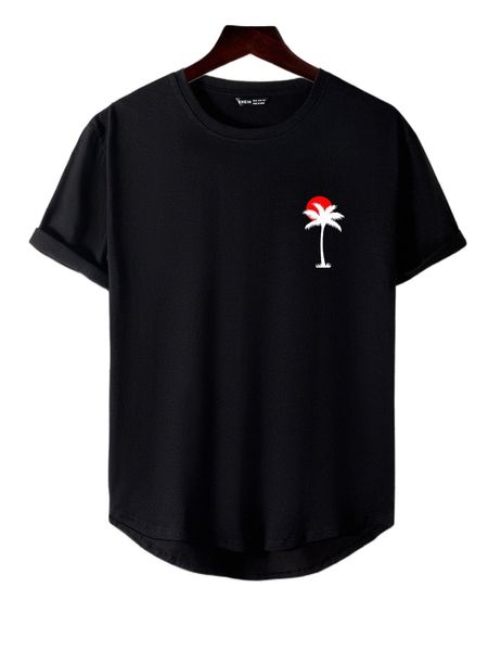 

men coconut tree print tee f2th#, White;black
