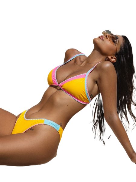 

bikinx color block bikini swimsuit f1yi#, White;black