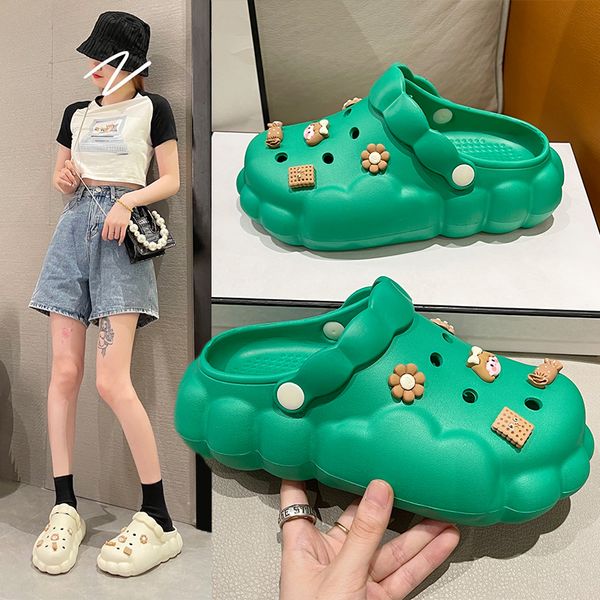

shoes woman cover toe med slippers casual platform shale female beach luxury sabot flat summer pu scandals slides fretwork, Black
