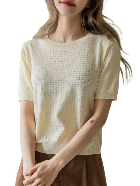 

dazy solid pointelle knit without bra 22ed#, White;black