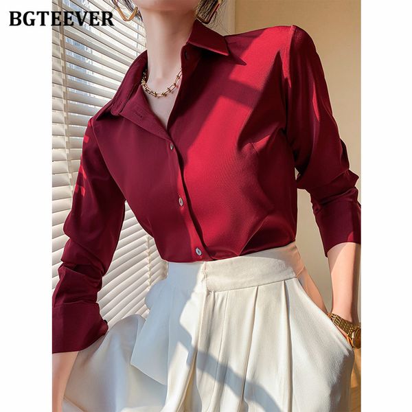 

vintage turn-down collar buttons women shirts long sleeve loose female shirts ladies blusas 2021 autumn, White