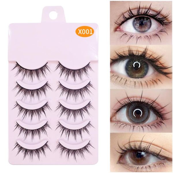 Falsche Wimpern Manga Lashes 2022 Est 5 Paar Wispy Cosplay Anime Korean Makeup PackFalse FalseFalse