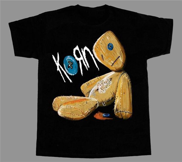 Korn Issues Rock Band Camisas Polo Preto Curto Manga Longa Camiseta Grande e Alta