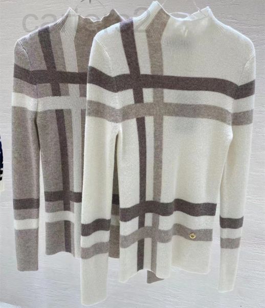 

women's knits & tees designer straight 2021 early autumn new slim fitting half high neck cashmere knitted long sleeved pullover women&#, White