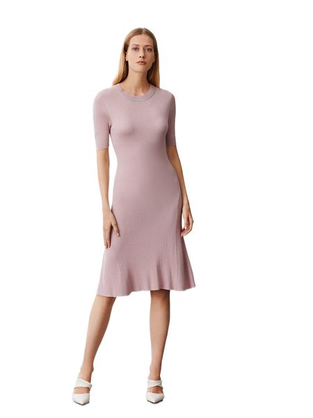 

motf premium wool-mix ribbed sweater dress z5dz#, White;black