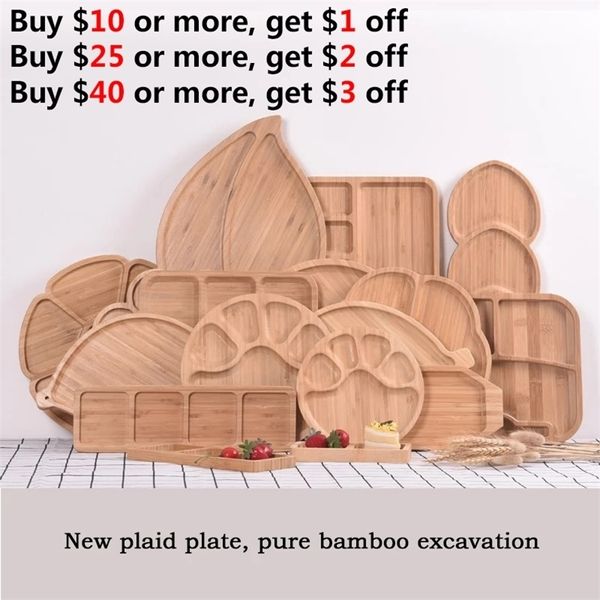 Creative fresco alimentos preservação bandeja bambu tigelas placas de madeira maciça alimento placa placa pratos de frutas bandejas base base de madeira maciça 220307