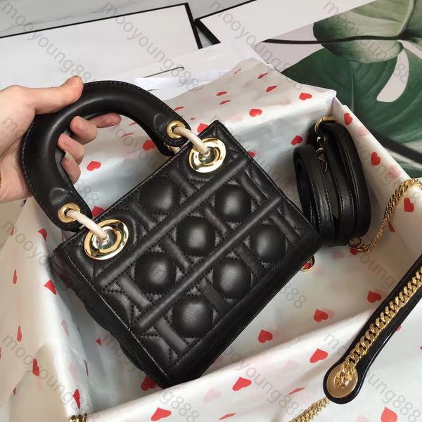 

10a tier small lady box bags women luxury designers real leather lambskin purse quilted bag strap black cannage clutch handbag shoulder gold
