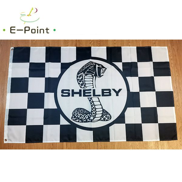 Shelby Autorennen-Flagge, 3 x 5 Fuß (90 x 150 cm), Polyester-Flaggen, Banner-Dekoration, fliegender Hausgarten, festliche Geschenke
