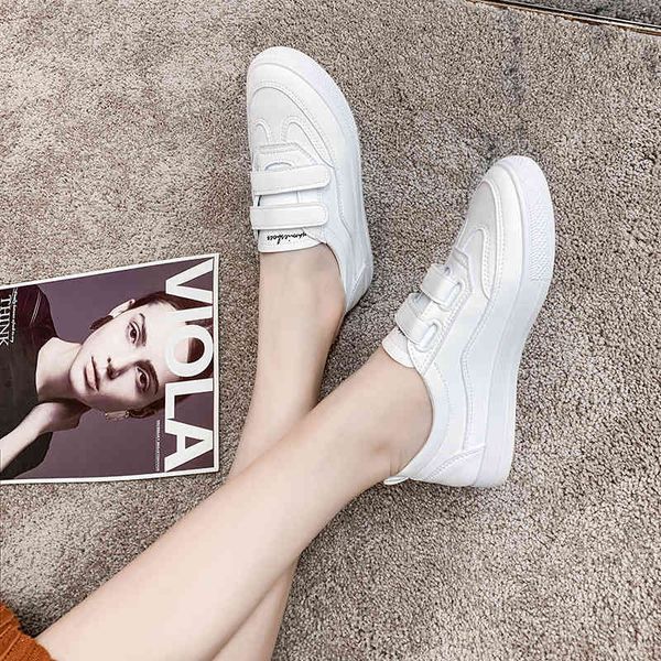 

dress shoes leather casual shoes versatile women's student white spring sports flat soled kgqs, Black