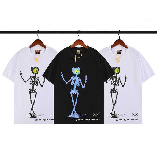 

22ss graffiti flower skull t shirt usa europe high street tee spring summer fashion skateboard men women tshirt, Black;brown