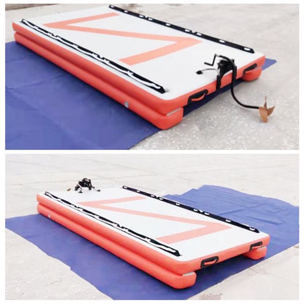 Aufblasbare Wasserplattform Schwimmdock Wassermatte Zauberteppich Boot für Erwachsene und Kinder Outdoor Surfen Angeln Schwimmen