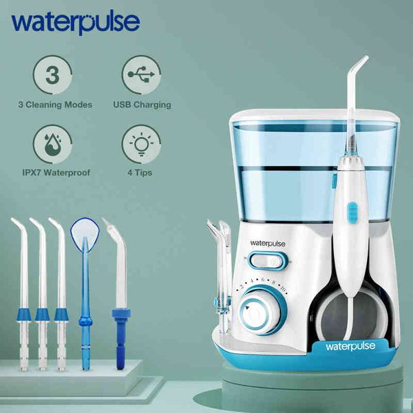 

waterpluse flosser teeth cleaner dental oral irrigator home use 800ml irrigation household tooth pick jet 220518