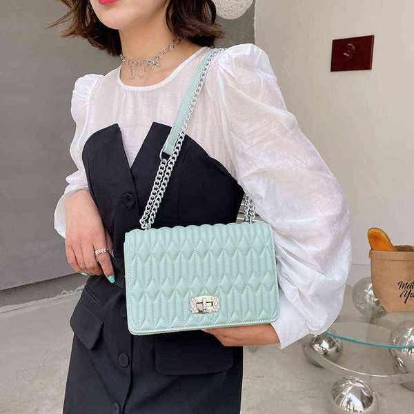 

pu leather handbag luxury brand chain handle shoulder messenger bags for woman 2022 new small square bag sac a main high quality