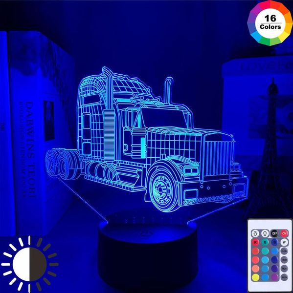 Nachtlichter, leichtes LKW-Auto mit 7 Farben für Heimdekoration, Lampe, erstaunliche Visualisierung, optische Täuschung, tolle Nachtlichter, Nacht
