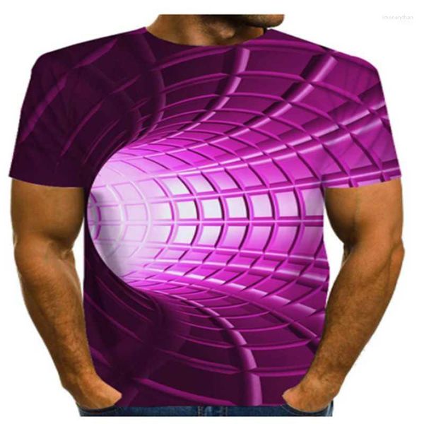 Camisetas masculinas Vertigo Tema 3D Paisley Purple Print T-shirt Fashion Design de grandes dimensões unissex top iMon22