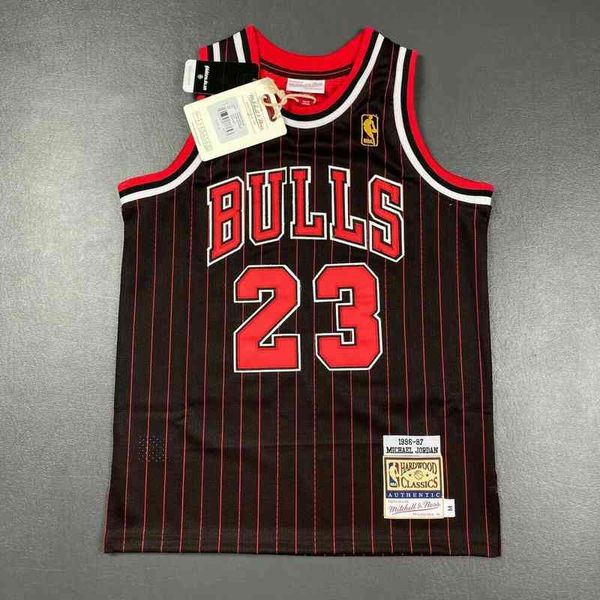 

michael mitchell ness 96 97 bulls jersey 10 / 12 young boys basketball jerseys tall fat man big size kids youth, Black