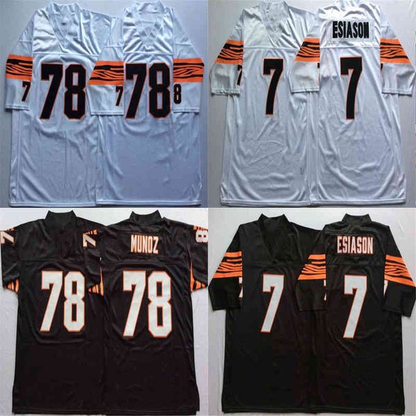 

rare 7 boomer esiason 78 anthony munoz jersey white black rare jersey retro football jerseys stitched mens