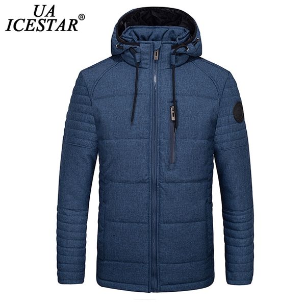

uaicestar winter jacket men parka coat thick warm hooded jackets men brand fashion casual windproof zipper pocket men coats 201127, Black