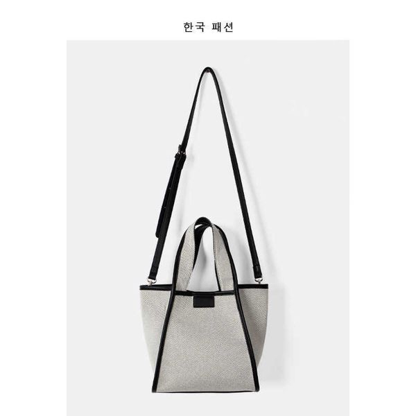 Outono e inverno 2021 coreano novo nicho design contraste swill algodão bolsa feminina moda versátil tela diagonal saco